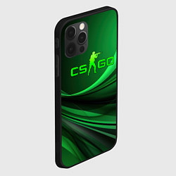 Чехол для iPhone 12 Pro Max CS GO green abstract, цвет: 3D-черный — фото 2