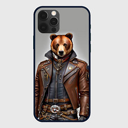 Чехол iPhone 12 Pro Max Cool bear - steampunk - neural network