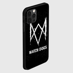 Чехол для iPhone 12 Pro Max Watch Dogs glitch на темном фоне, цвет: 3D-черный — фото 2