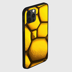Чехол для iPhone 12 Pro Max Желтые объемные плиты, цвет: 3D-черный — фото 2