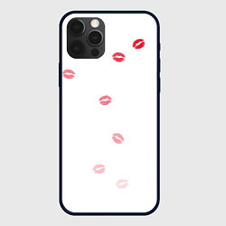 Чехол для iPhone 12 Pro Max Следы поцелуев губы, цвет: 3D-черный