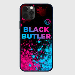 Чехол для iPhone 12 Pro Max Black Butler - neon gradient: символ сверху, цвет: 3D-черный