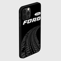 Чехол для iPhone 12 Pro Max Ford speed на темном фоне со следами шин: символ с, цвет: 3D-черный — фото 2