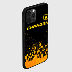 Чехол для iPhone 12 Pro Max Changan - gold gradient: символ сверху, цвет: 3D-черный — фото 2