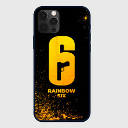 Чехол для iPhone 12 Pro Max Rainbow Six - gold gradient, цвет: 3D-черный
