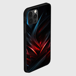 Чехол для iPhone 12 Pro Max Black red abstract, цвет: 3D-черный — фото 2