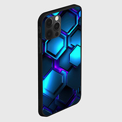 Чехол для iPhone 12 Pro Max Объемные неоновые плиты, цвет: 3D-черный — фото 2