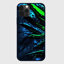 Чехол для iPhone 12 Pro Max Black green abstract, цвет: 3D-черный