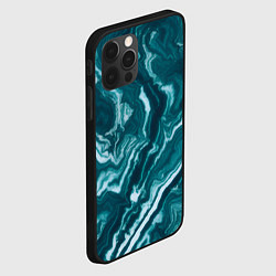 Чехол для iPhone 12 Pro Max Текстура зелёного малахита, цвет: 3D-черный — фото 2