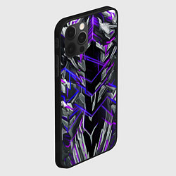 Чехол для iPhone 12 Pro Max Киберпанк линии фиолетовые, цвет: 3D-черный — фото 2