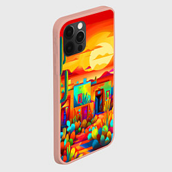 Чехол для iPhone 12 Pro Max Мексиканский янтарный закат в пустыне, цвет: 3D-светло-розовый — фото 2