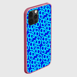 Чехол для iPhone 12 Pro Max Логотип Барби - синий паттерн, цвет: 3D-малиновый — фото 2