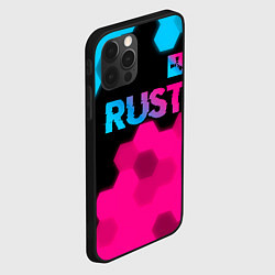 Чехол для iPhone 12 Pro Max Rust - neon gradient: символ сверху, цвет: 3D-черный — фото 2