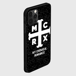 Чехол для iPhone 12 Pro Max My Chemical Romance glitch на темном фоне, цвет: 3D-черный — фото 2