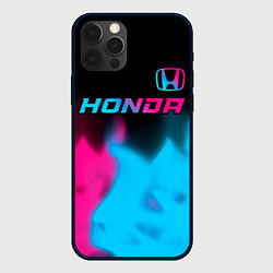 Чехол для iPhone 12 Pro Max Honda - neon gradient: символ сверху, цвет: 3D-черный