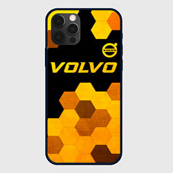 Чехол для iPhone 12 Pro Max Volvo - gold gradient: символ сверху, цвет: 3D-черный