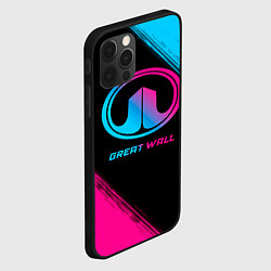 Чехол для iPhone 12 Pro Max Great Wall - neon gradient, цвет: 3D-черный — фото 2