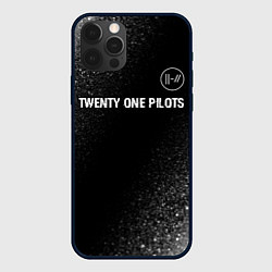 Чехол для iPhone 12 Pro Max Twenty One Pilots glitch на темном фоне: символ св, цвет: 3D-черный