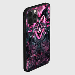 Чехол для iPhone 12 Pro Max Розовый лис в стиле арт, цвет: 3D-черный — фото 2