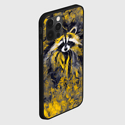 Чехол для iPhone 12 Pro Max Абстрактный желтый енот в стиле арт, цвет: 3D-черный — фото 2