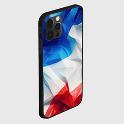 Чехол для iPhone 12 Pro Max Абстракция в цветах флага РФ, цвет: 3D-черный — фото 2