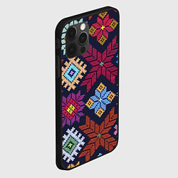 Чехол для iPhone 12 Pro Max Орнамент удмуртский, цвет: 3D-черный — фото 2