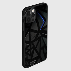 Чехол для iPhone 12 Pro Max Черные объемные плиты, цвет: 3D-черный — фото 2