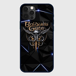 Чехол для iPhone 12 Pro Max Baldurs Gate 3 black blue, цвет: 3D-черный