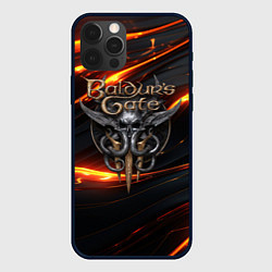 Чехол iPhone 12 Pro Max Baldurs Gate 3 logo gold