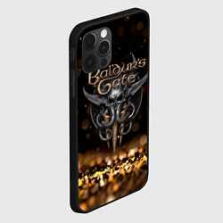 Чехол для iPhone 12 Pro Max Baldurs Gate 3 logo dark gold logo, цвет: 3D-черный — фото 2