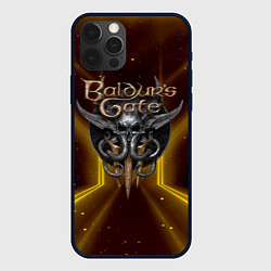 Чехол iPhone 12 Pro Max Baldurs Gate 3 logo black gold