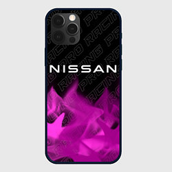 Чехол для iPhone 12 Pro Max Nissan pro racing: символ сверху, цвет: 3D-черный