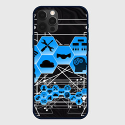 Чехол для iPhone 12 Pro Max Виртуальный мир, цвет: 3D-черный