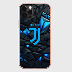 Чехол для iPhone 12 Pro Max Blue logo Juventus, цвет: 3D-светло-розовый