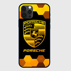 Чехол iPhone 12 Pro Max Porsche - gold gradient