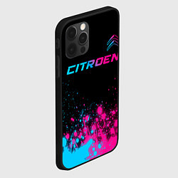 Чехол для iPhone 12 Pro Max Citroen - neon gradient: символ сверху, цвет: 3D-черный — фото 2