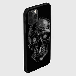 Чехол для iPhone 12 Pro Max Череп будущего cyberpunk, цвет: 3D-черный — фото 2