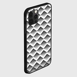 Чехол для iPhone 12 Pro Max Ромбы из черных треугольников, цвет: 3D-черный — фото 2