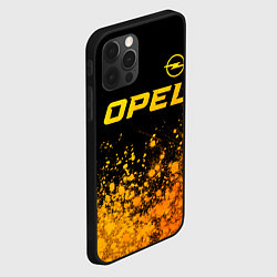 Чехол для iPhone 12 Pro Max Opel - gold gradient: символ сверху, цвет: 3D-черный — фото 2