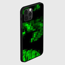 Чехол для iPhone 12 Pro Max Зеленые пирамиды, цвет: 3D-черный — фото 2