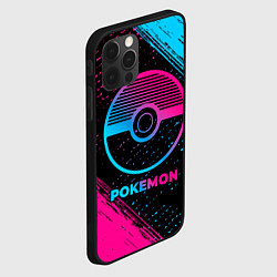 Чехол для iPhone 12 Pro Max Pokemon - neon gradient, цвет: 3D-черный — фото 2