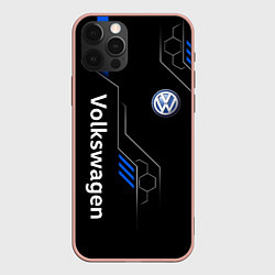 Чехол для iPhone 12 Pro Max Volkswagen - blue technology, цвет: 3D-светло-розовый