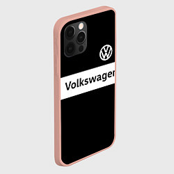 Чехол для iPhone 12 Pro Max Фольцваген - черный и белый, цвет: 3D-светло-розовый — фото 2