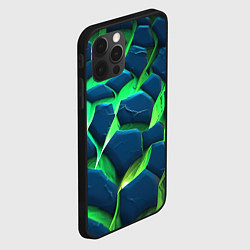 Чехол для iPhone 12 Pro Max Разломленные зеленые плиты, цвет: 3D-черный — фото 2