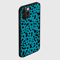 Чехол для iPhone 12 Pro Max Пятнистый паттерн чёрно-голубой, цвет: 3D-черный — фото 2