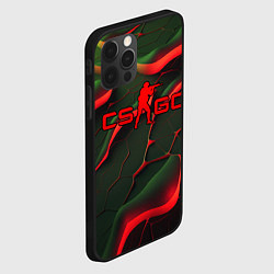 Чехол для iPhone 12 Pro Max CSGO red green texture, цвет: 3D-черный — фото 2