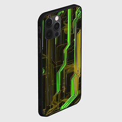Чехол для iPhone 12 Pro Max Кибер схема зелёная, цвет: 3D-черный — фото 2