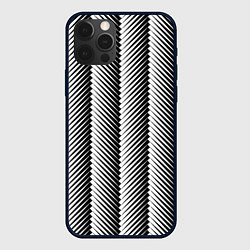 Чехол для iPhone 12 Pro Max Геометрический узор в елочку, цвет: 3D-черный