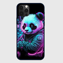 Чехол для iPhone 12 Pro Max Панда в неоновом свете, цвет: 3D-черный