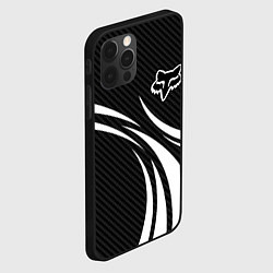 Чехол для iPhone 12 Pro Max Fox carbon line - white, цвет: 3D-черный — фото 2